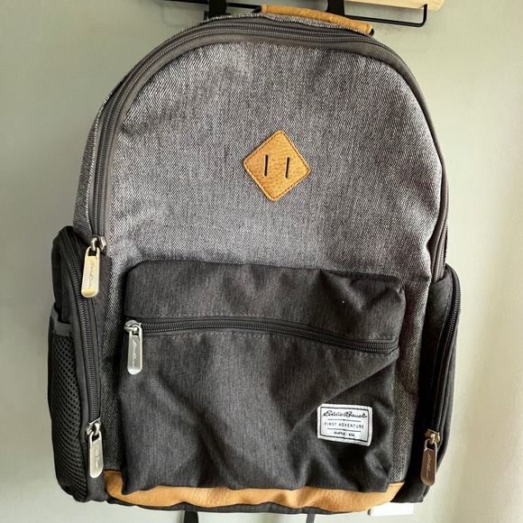 Eddie Bauer First Adventure Backpack Gray and Black Unisex Diaper Bag - Picture 4 of 16